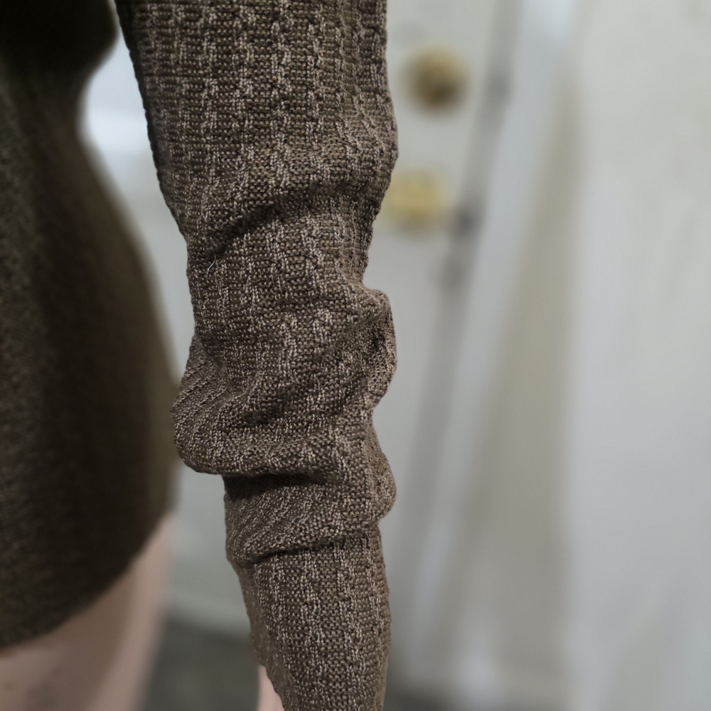 Peruvian Connection Olive Cable Knit Sweater - image 3